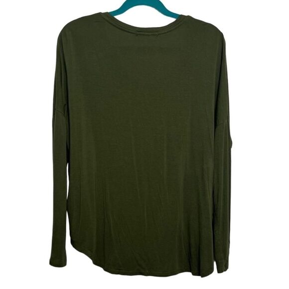 Marlow Long Sleeve High Low Top Green Size Large - Picture 2 of 4